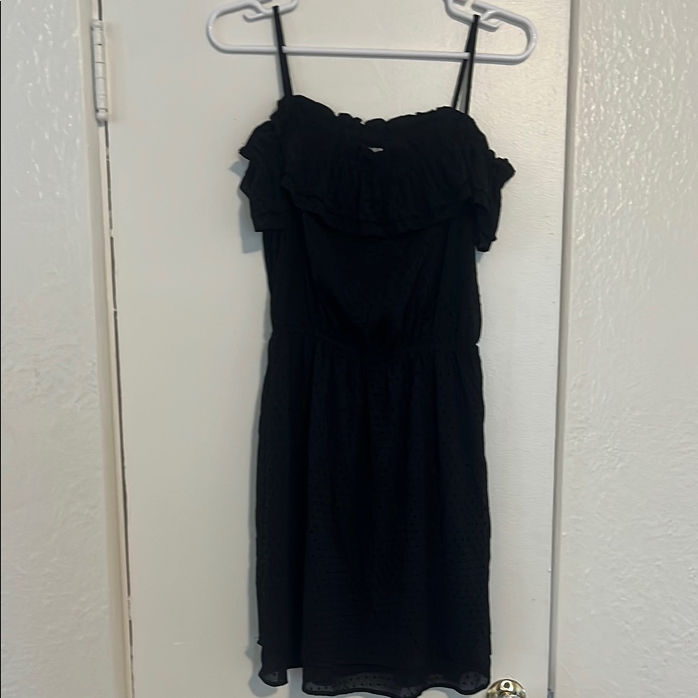 Black Spaghetti Strap Off the Shoulder Dress